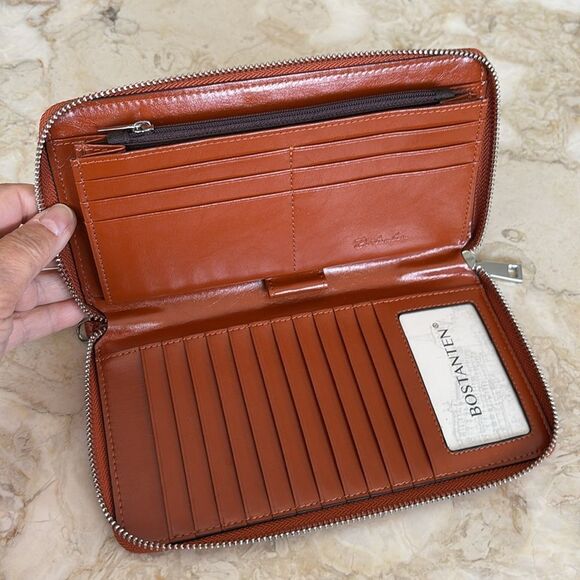 Bostanen Leather Large Zip Around RFID Wallet - Picture 10 of 13